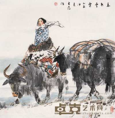刘大为 2005年作 高原雪霁 镜心 69×68cm